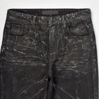 Custom Men's Black Waxed Coat Bootcut Jeans