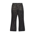Custom Men's Black Waxed Coat Bootcut Jeans
