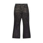 Custom Men's Black Waxed Coat Bootcut Jeans