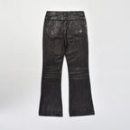 Custom Men's Black Waxed Coat Bootcut Jeans