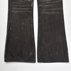 Custom Men's Black Waxed Coat Bootcut Jeans