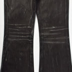 Custom Men's Black Waxed Coat Bootcut Jeans
