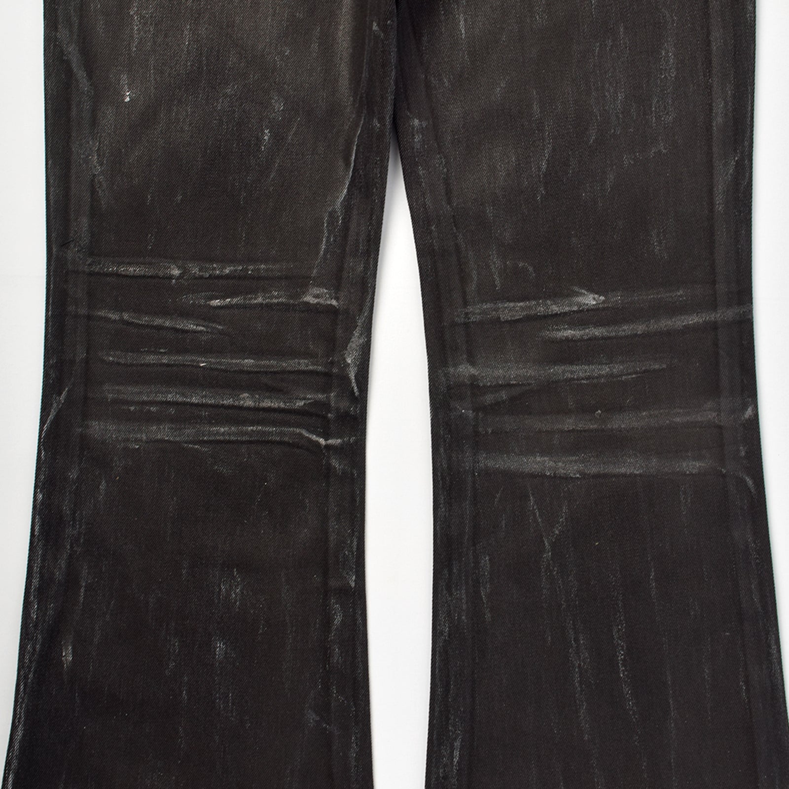 Custom Men's Black Waxed Coat Bootcut Jeans