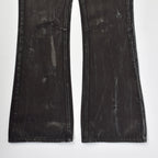 Custom Men's Black Waxed Coat Bootcut Jeans