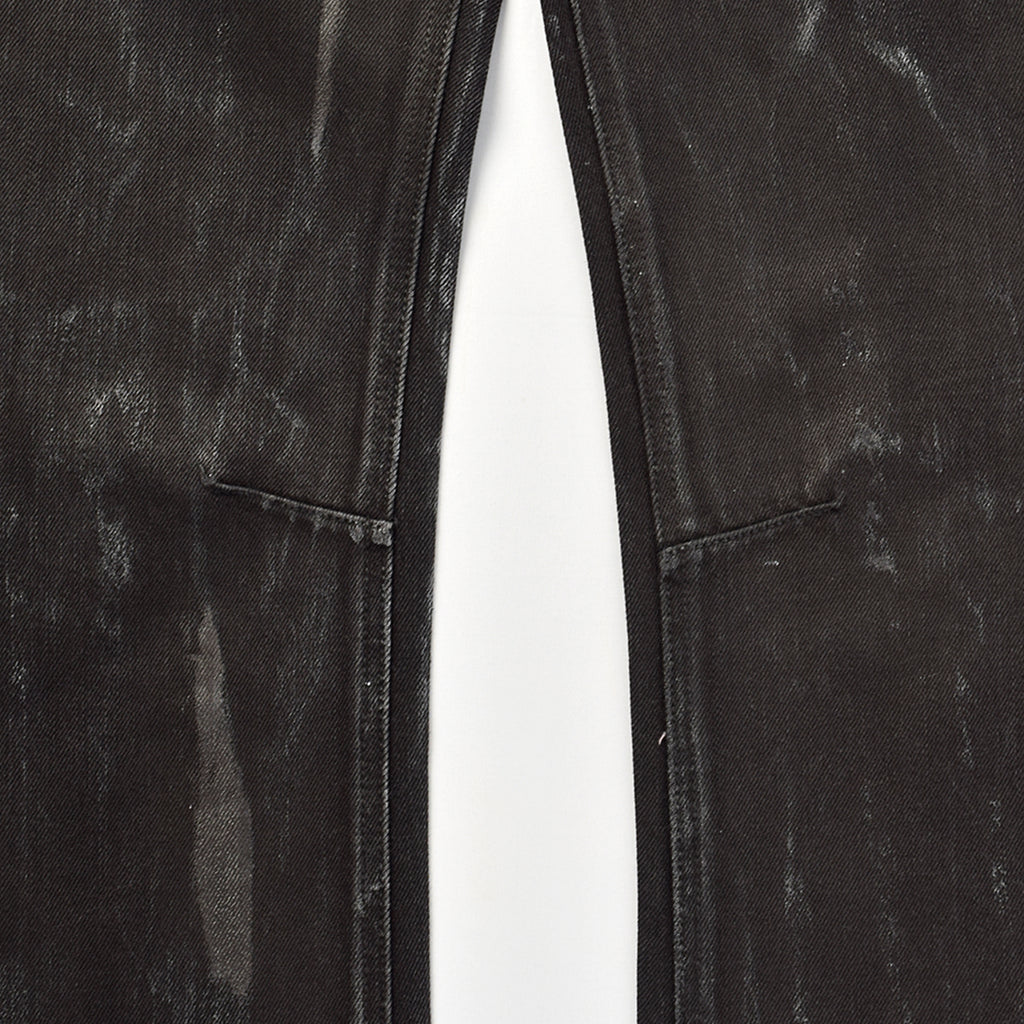 Custom Men's Black Waxed Coat Bootcut Jeans