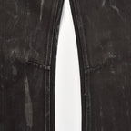 Custom Men's Black Waxed Coat Bootcut Jeans