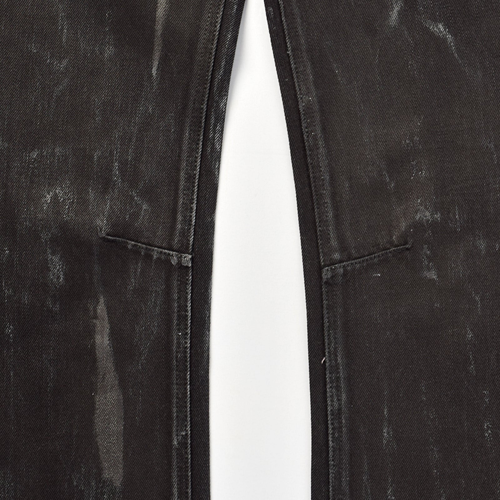 Custom Men's Black Waxed Coat Bootcut Jeans