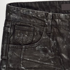 Custom Men's Black Waxed Coat Bootcut Jeans
