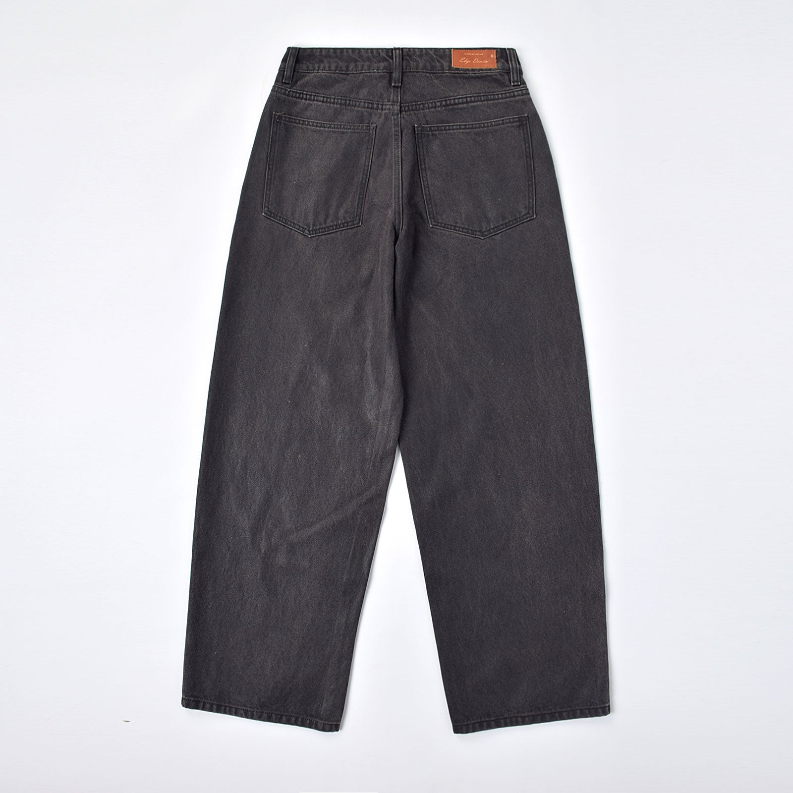 Custom Women's Waxed Coat Black Baggy Fit Jeans