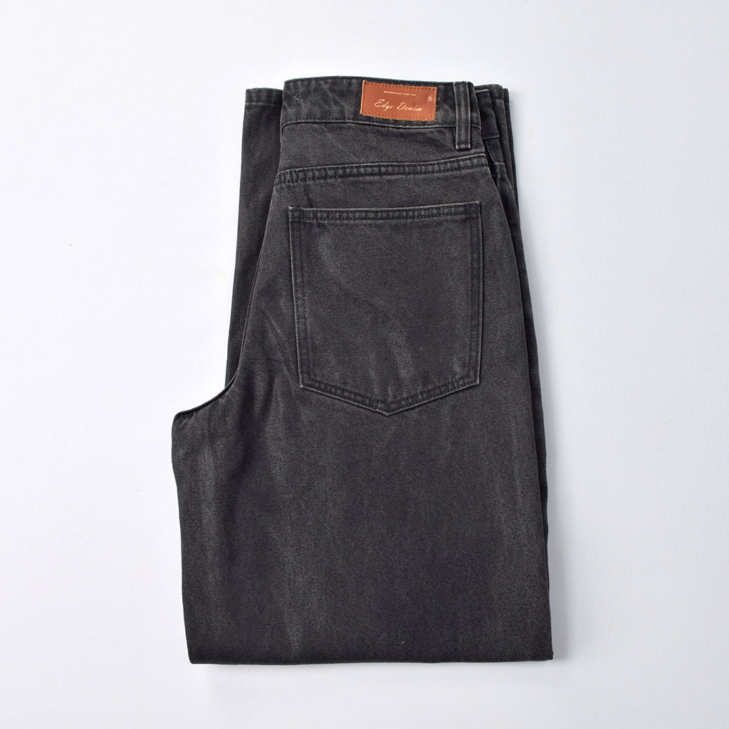 Custom Women's Waxed Coat Black Baggy Fit Jeans