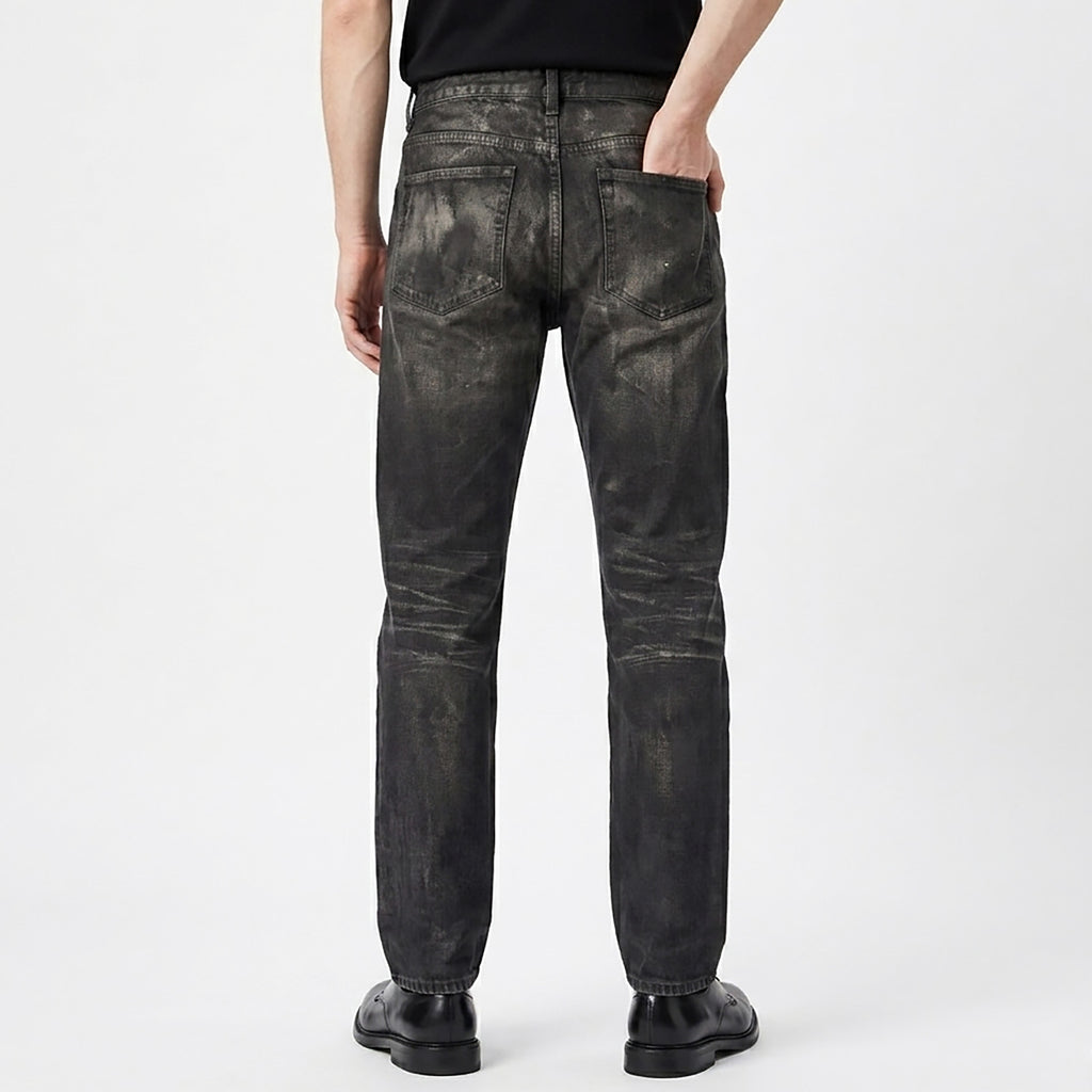 Custom Men's Selvedge Denim Waxed Baggy Jeans
