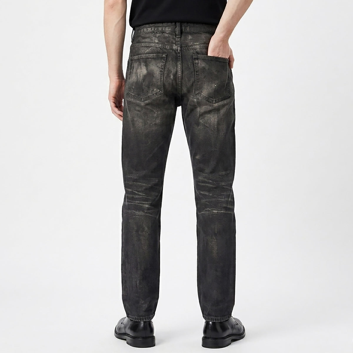 Custom Men's Selvedge Denim Waxed Baggy Jeans
