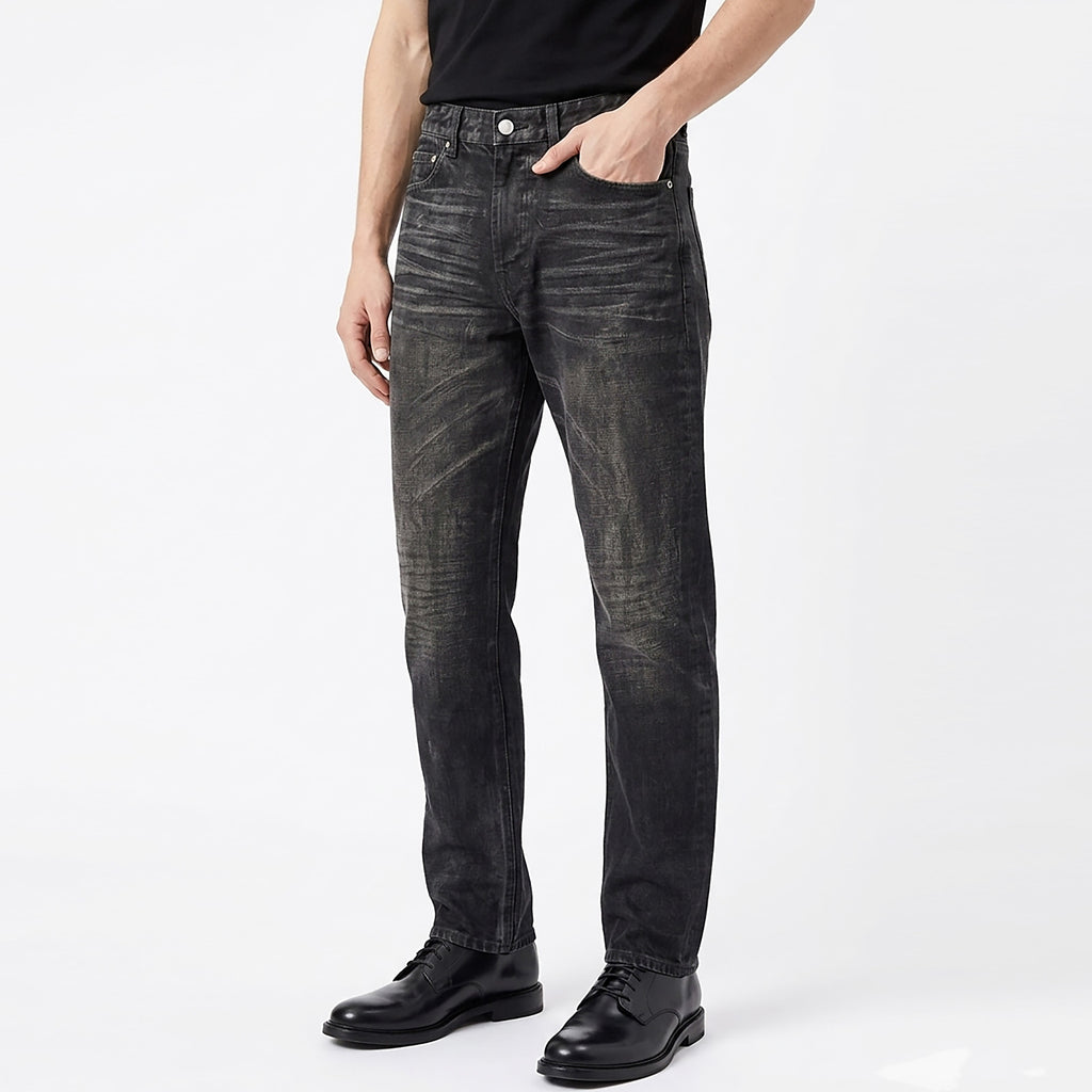 Custom Men's Selvedge Denim Waxed Baggy Jeans