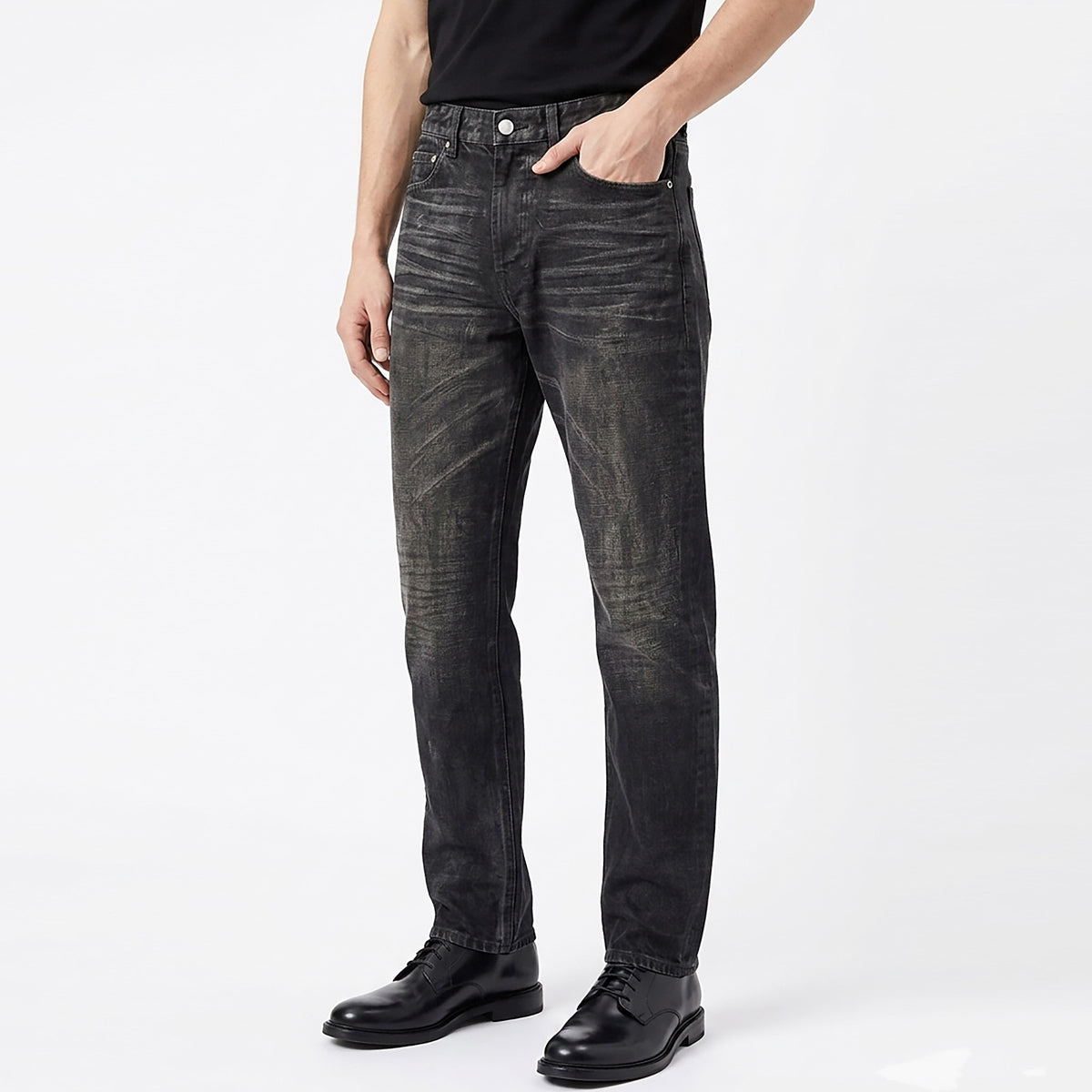 Custom Men's Selvedge Denim Waxed Baggy Jeans