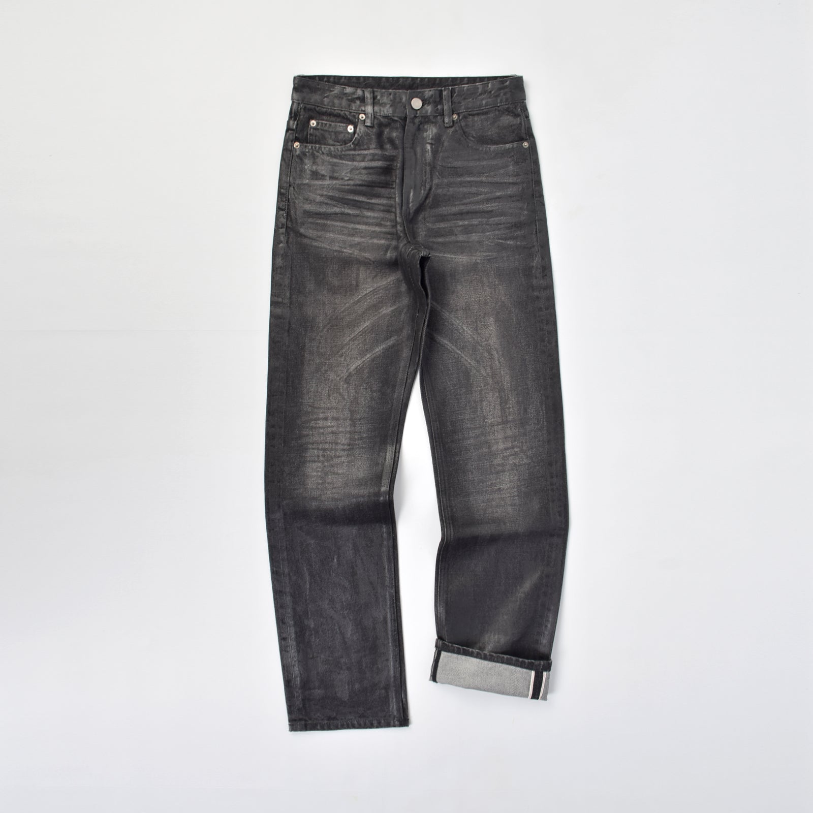 Custom Men's Selvedge Denim Waxed Baggy Jeans