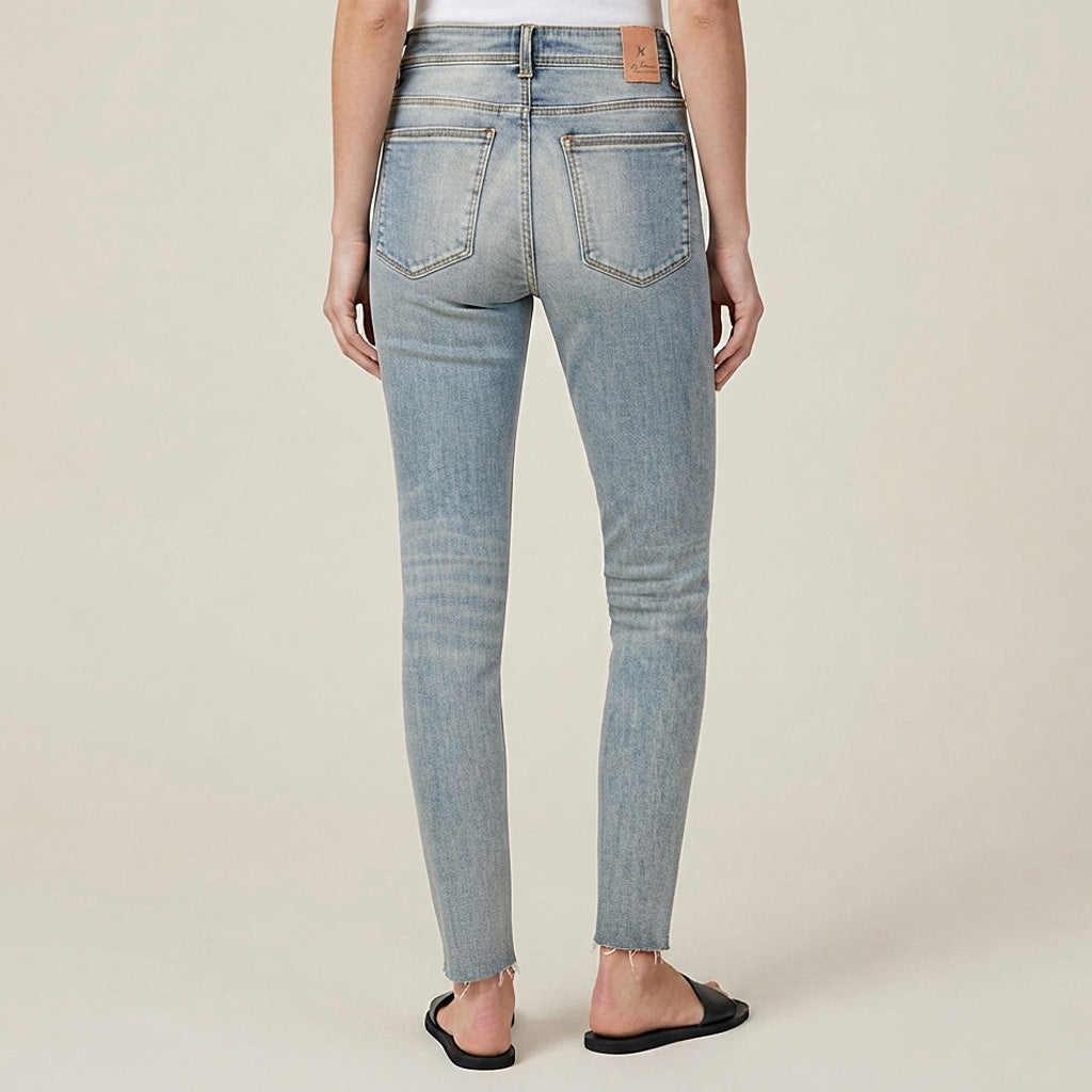 Custom Women's Distressed Washed Skinny Jeans