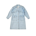 Custom Women's Blue Plain Denim Long Jacket