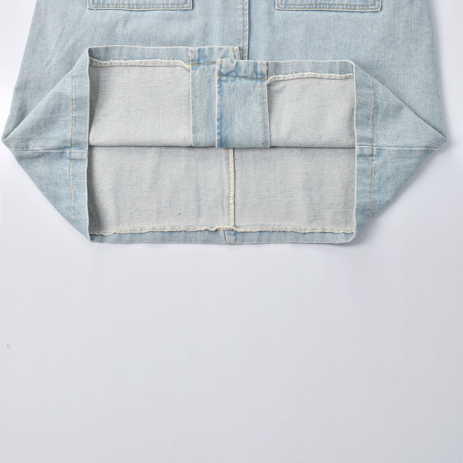 Custom Women's Blue Plain Denim Long Jacket