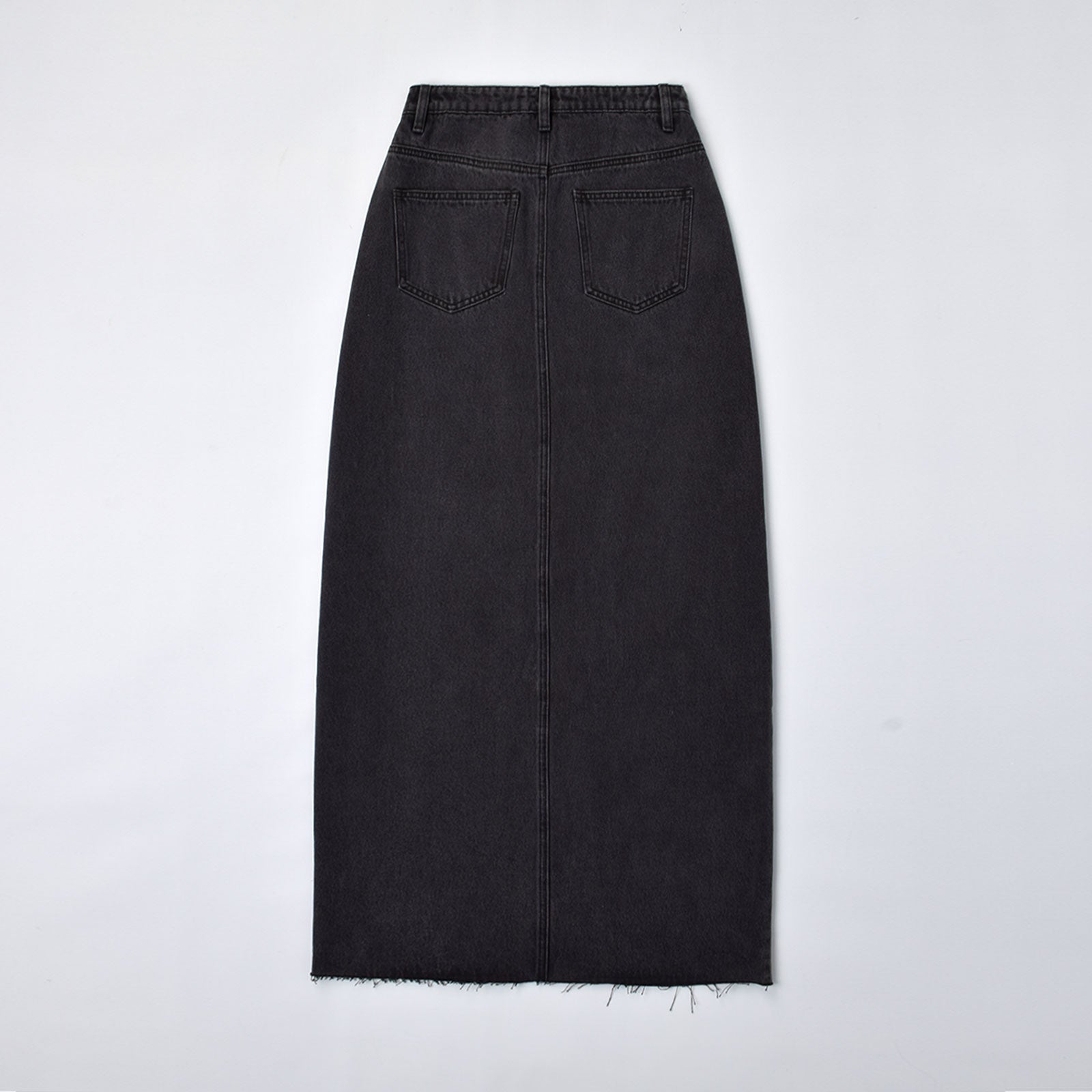 Custom Women's Black Split Maxi Long Denim Skirts