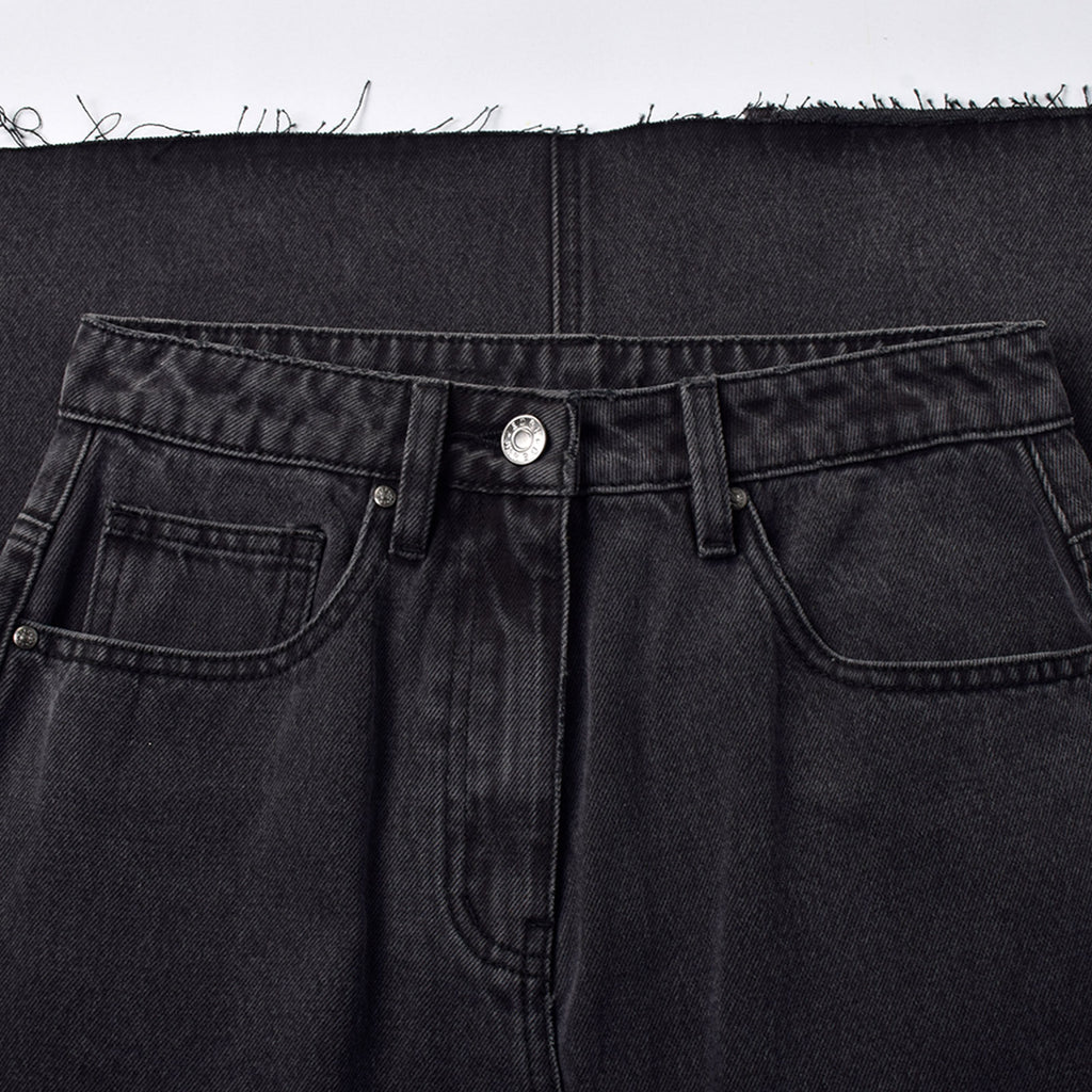 Custom Women's Black Split Maxi Long Denim Skirts
