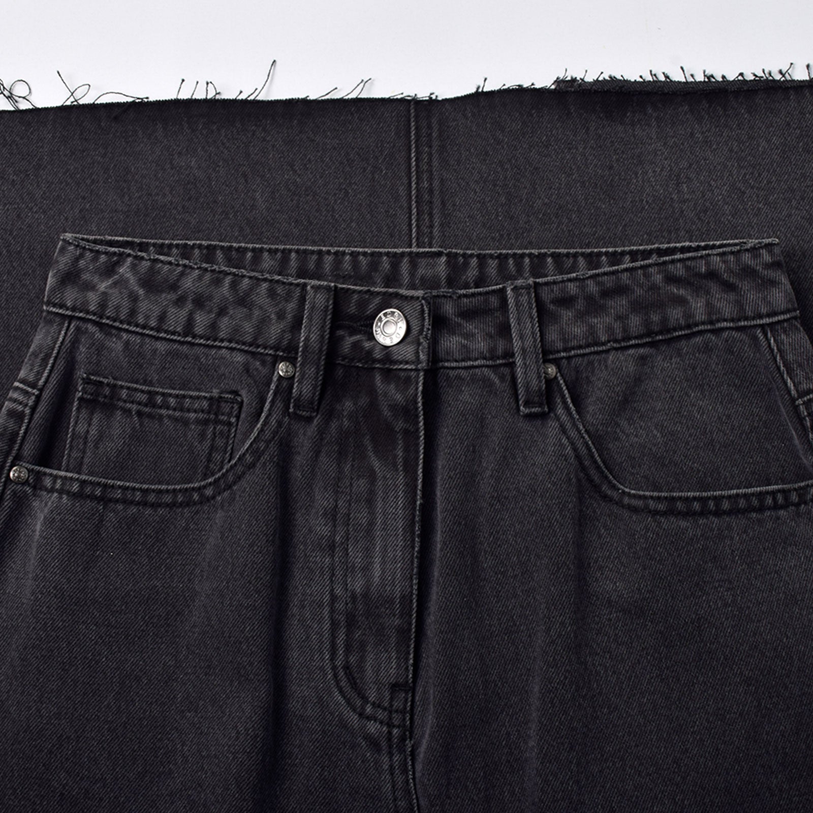 Custom Women's Black Split Maxi Long Denim Skirts