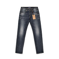 Custom Men's Indigo Blue Washed Slim Fit Jeans