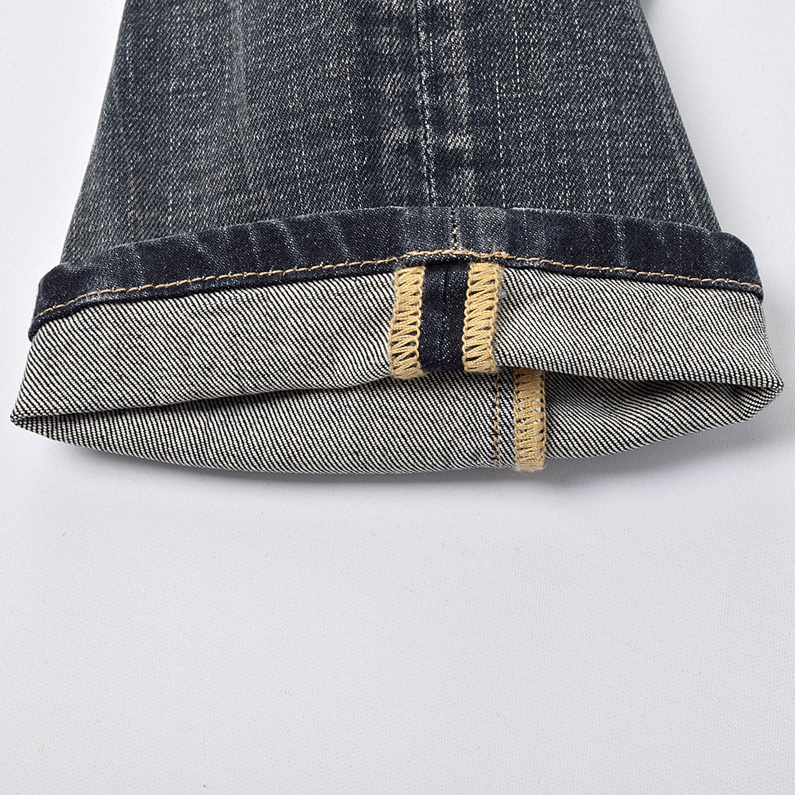Custom Men's Indigo Blue Washed Slim Fit Jeans