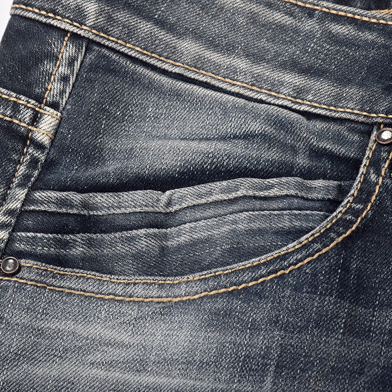 Custom Men's Indigo Blue Washed Slim Fit Jeans