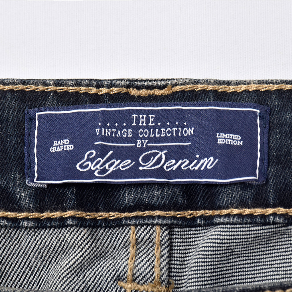Custom Men's Indigo Blue Washed Slim Fit Jeans