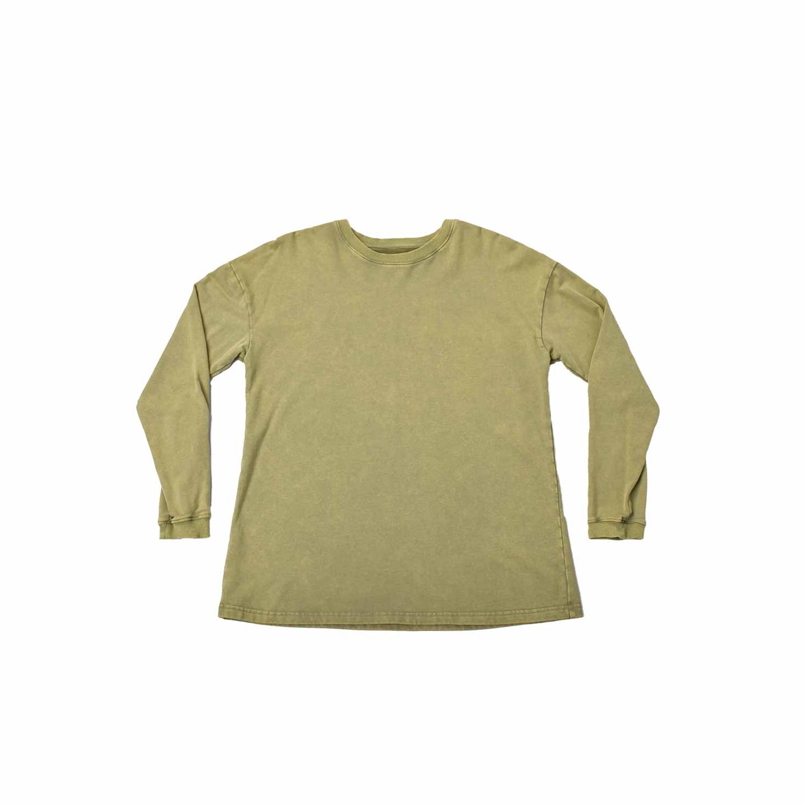 Custom Unisex Green Washed Long Sleeve Sweat Shirts