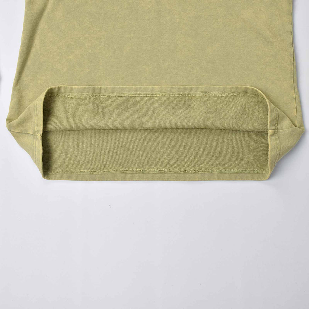 Custom Unisex Green Washed Long Sleeve Sweat Shirts