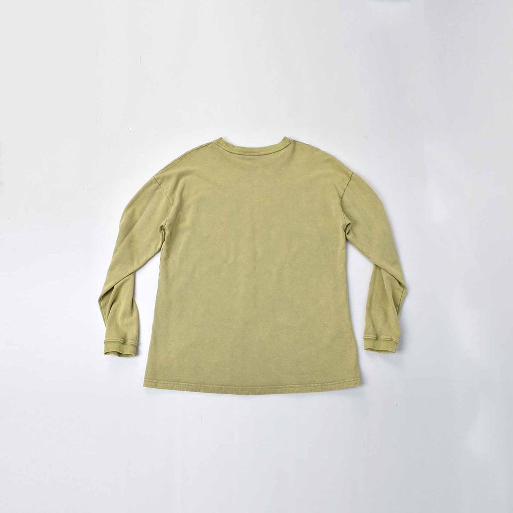 Custom Unisex Green Washed Long Sleeve Sweat Shirts
