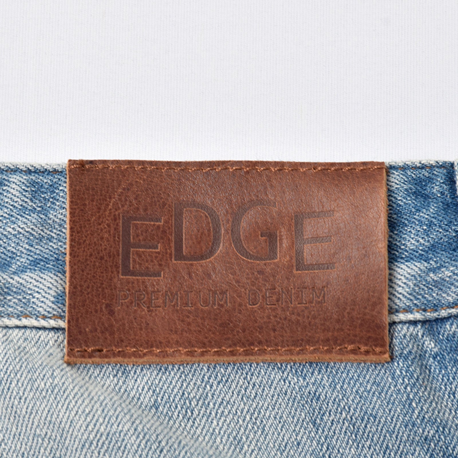 Custom Men's Blue Baggy Taper Fit Washed Denim Jeans Pant