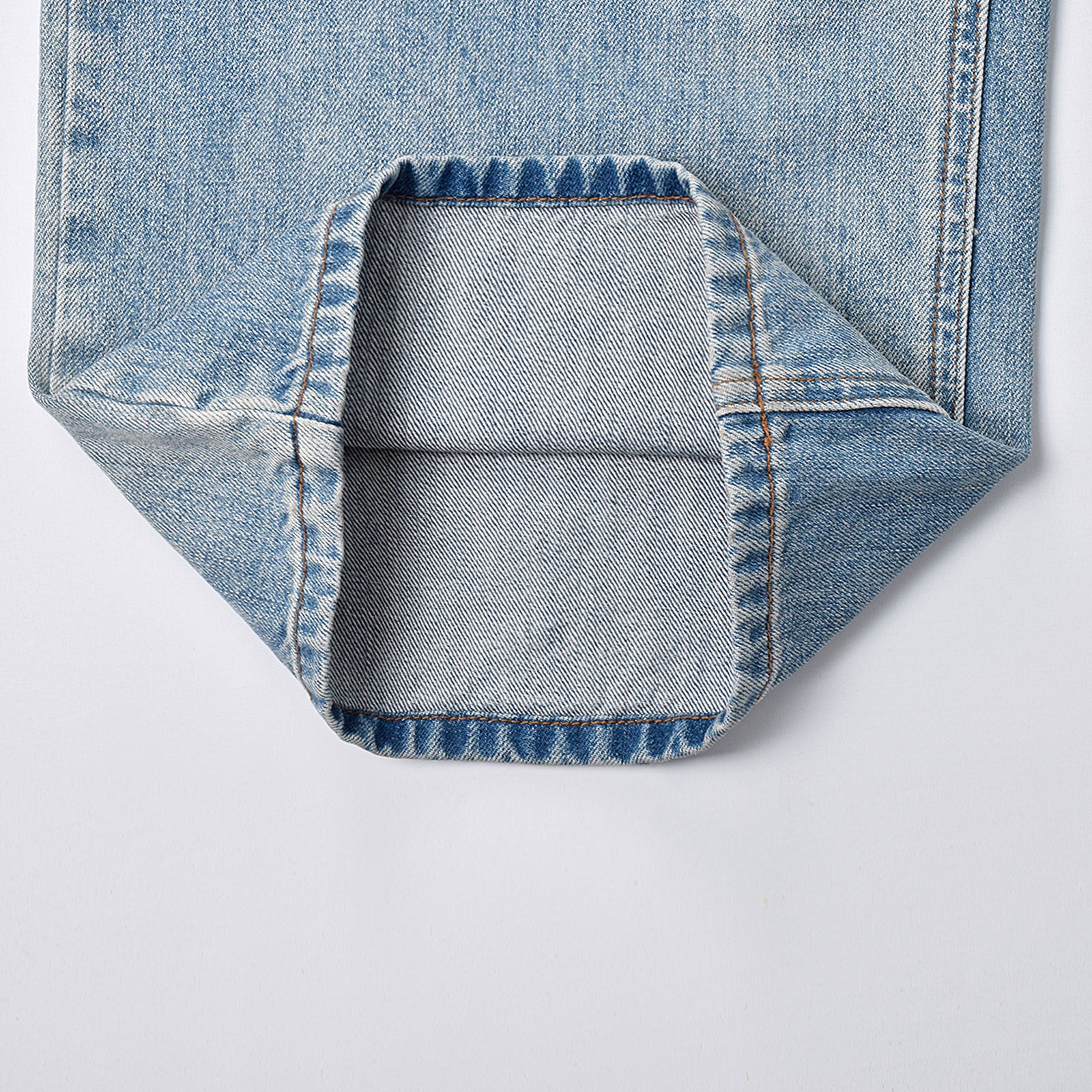 Custom Men's Blue Baggy Taper Fit Washed Denim Jeans Pant