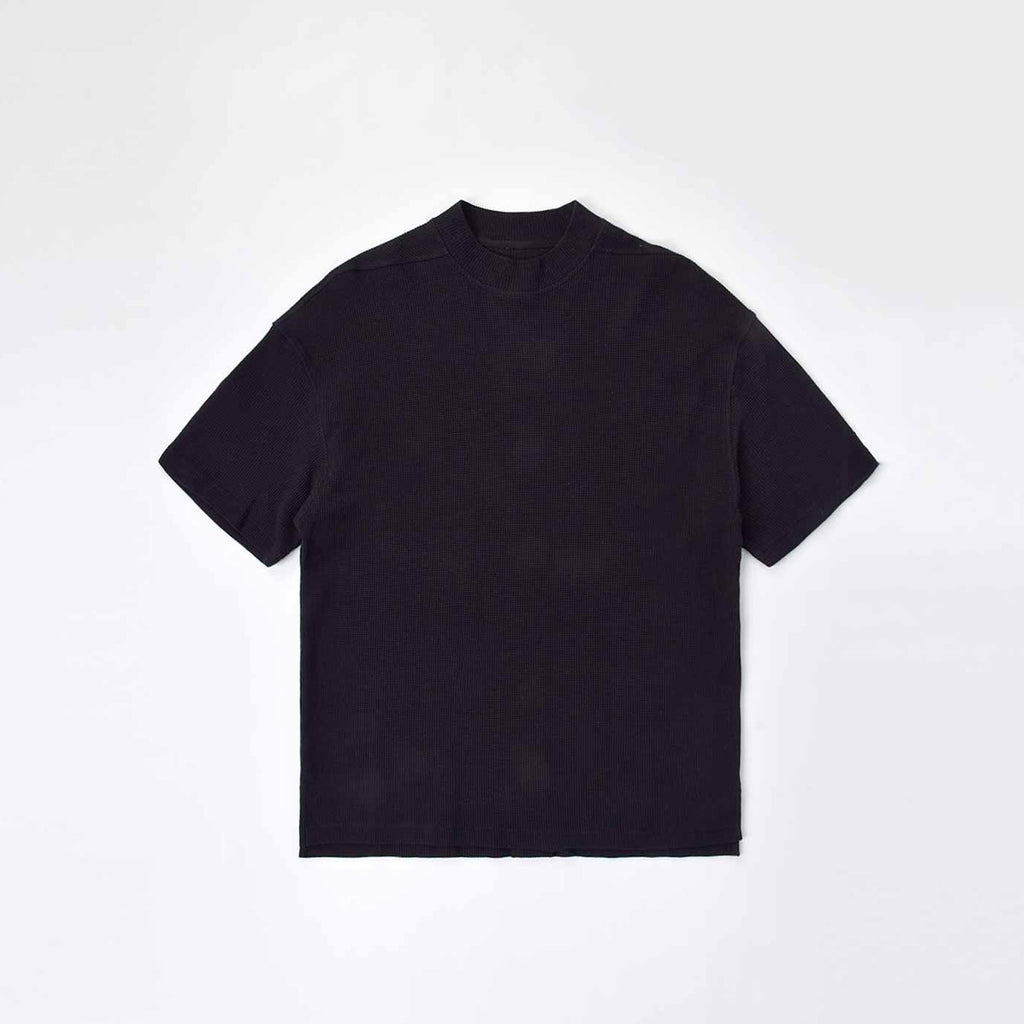 Custom Unisex Oversized Waffle Fabric Mock Neck T-shirts