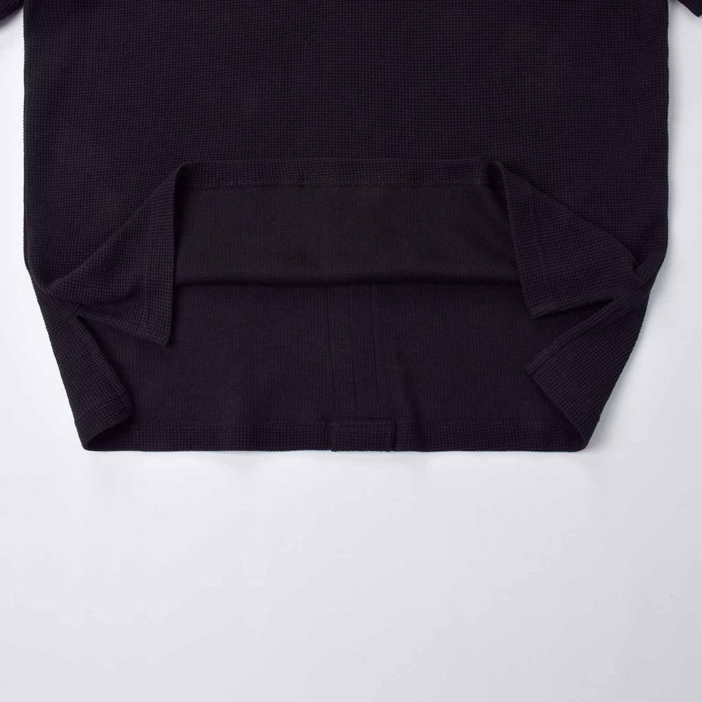 Custom Unisex Oversized Waffle Fabric Mock Neck T-shirts