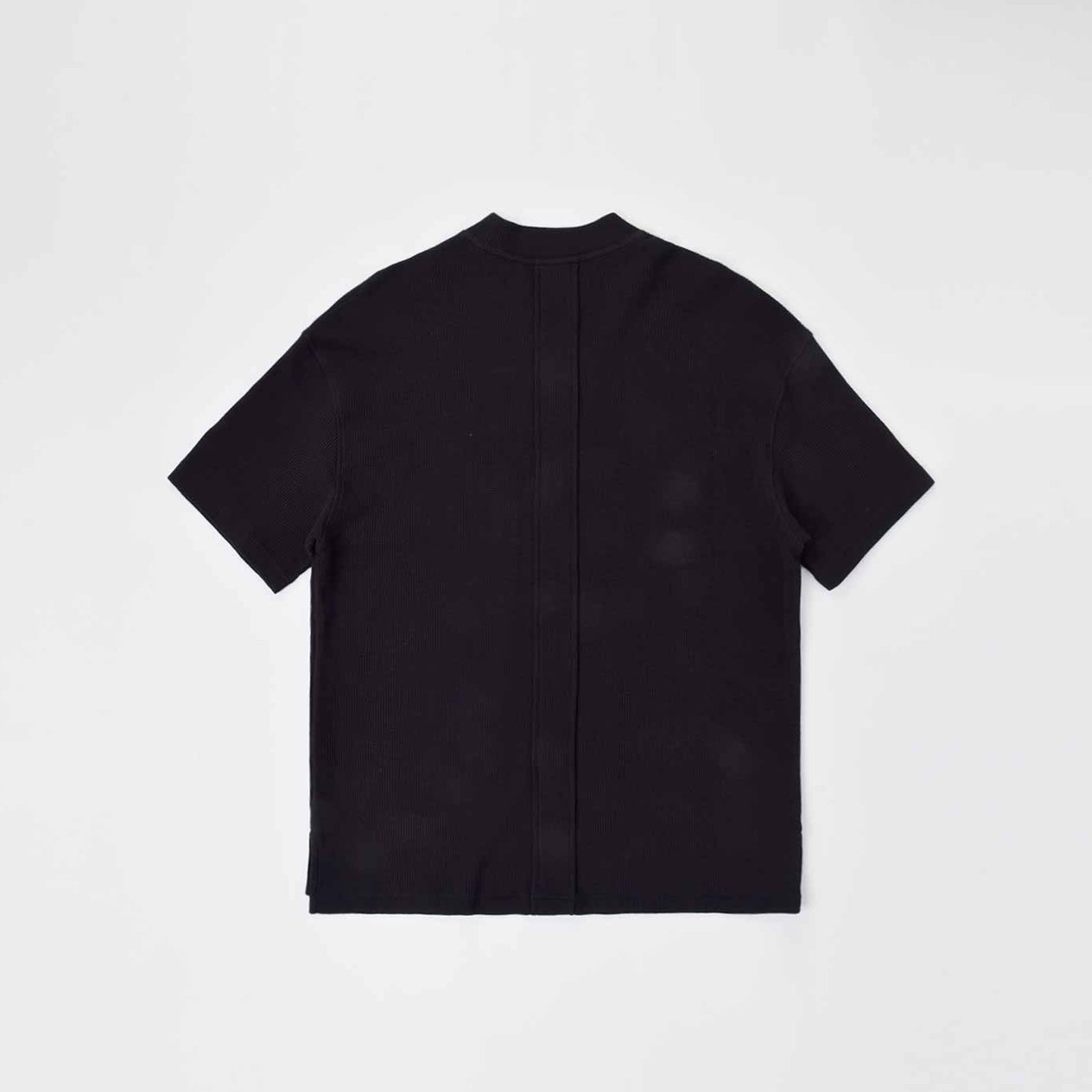Custom Unisex Oversized Waffle Fabric Mock Neck T-shirts