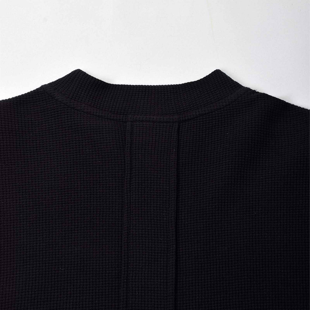 Custom Unisex Oversized Waffle Fabric Mock Neck T-shirts