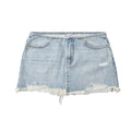 Custom Women's Distressed Washed Mini Denim Skirt