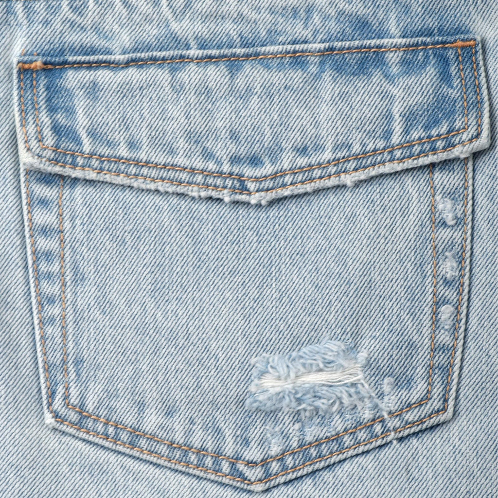 Custom Women's Distressed Washed Mini Denim Skirt