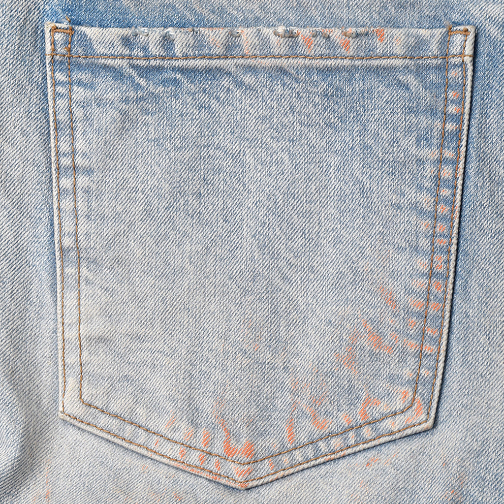 Custom Men's Dirty Washed Straight Leg Baggy Fit Jeans