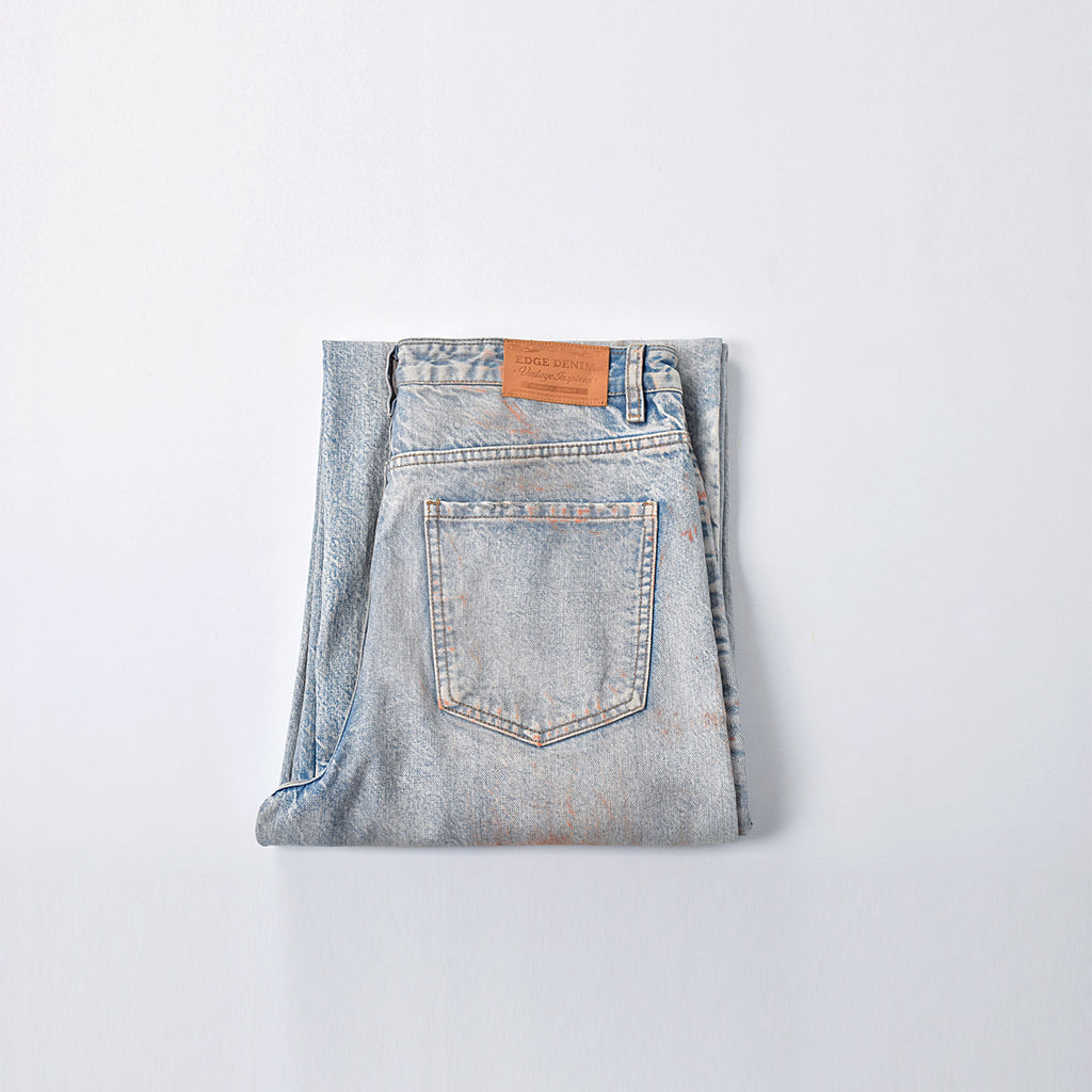 Custom Men's Dirty Washed Straight Leg Baggy Fit Jeans