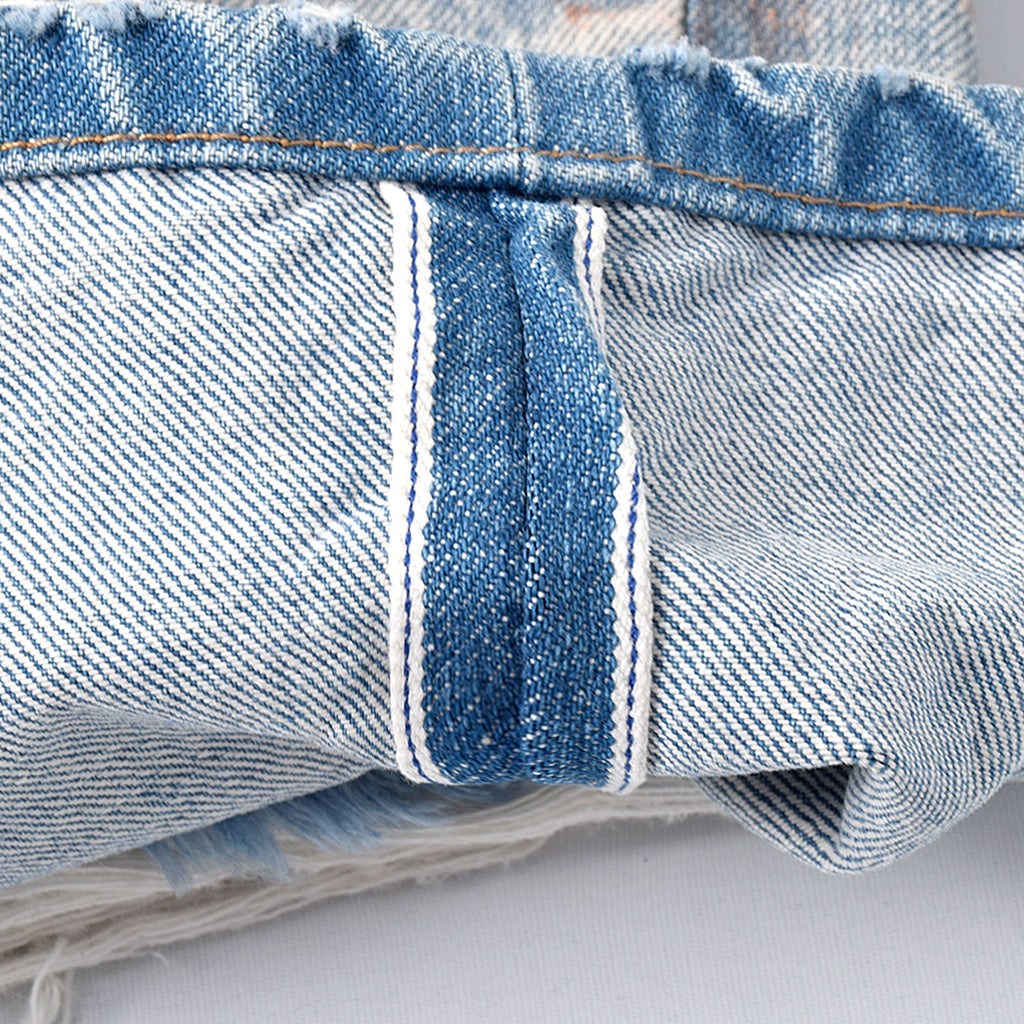 Custom Men's Dirty Washed Straight Leg Baggy Fit Jeans