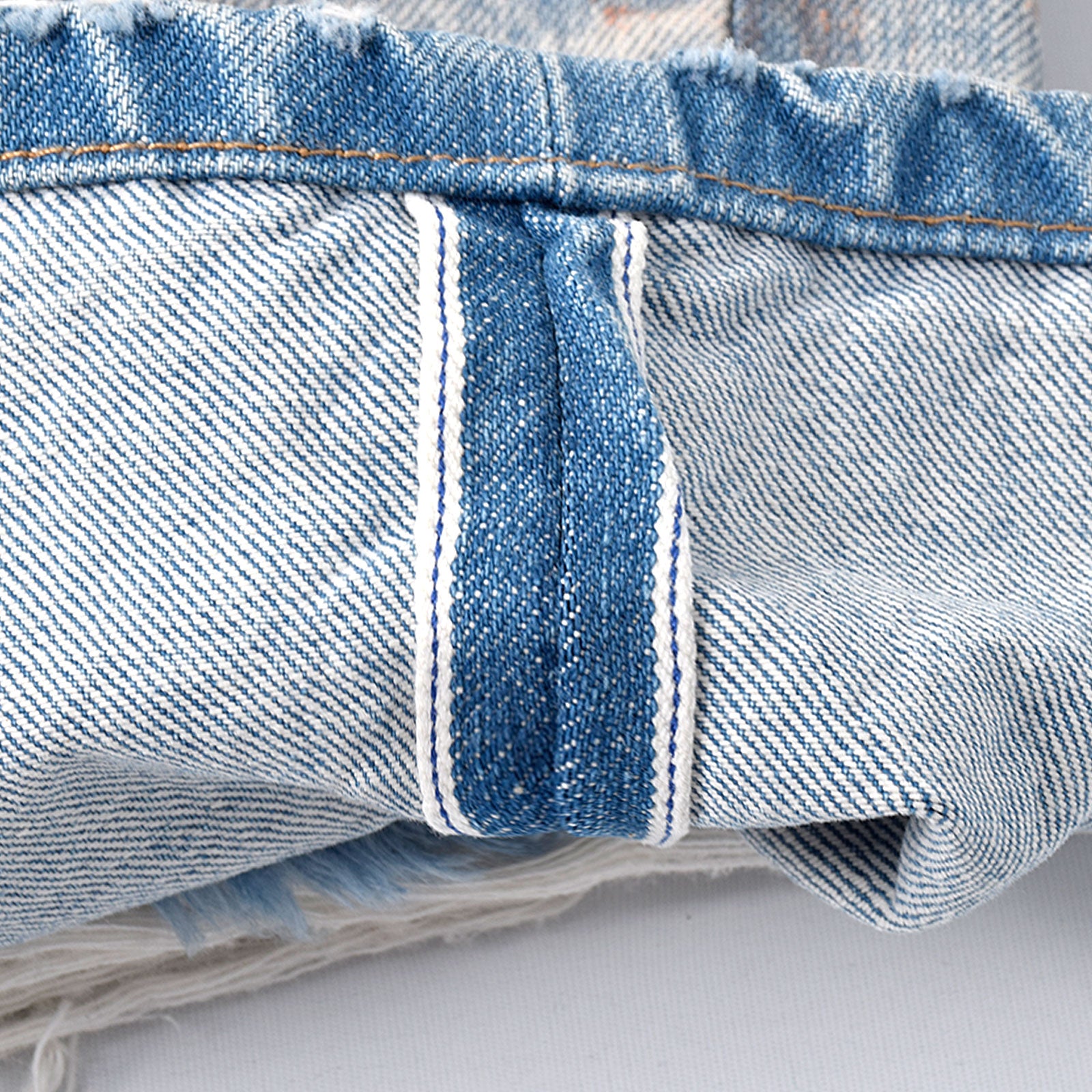 Custom Men's Dirty Washed Straight Leg Baggy Fit Jeans