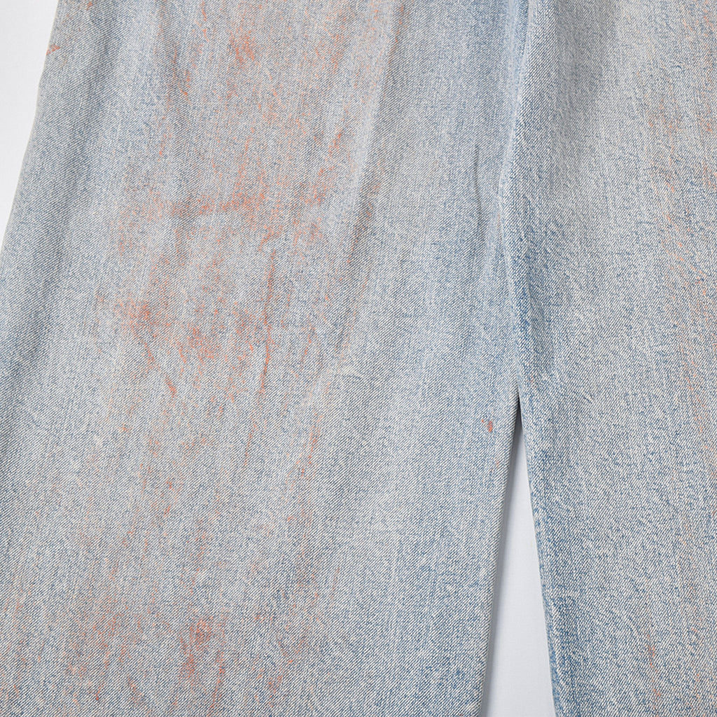 Custom Men's Dirty Washed Straight Leg Baggy Fit Jeans