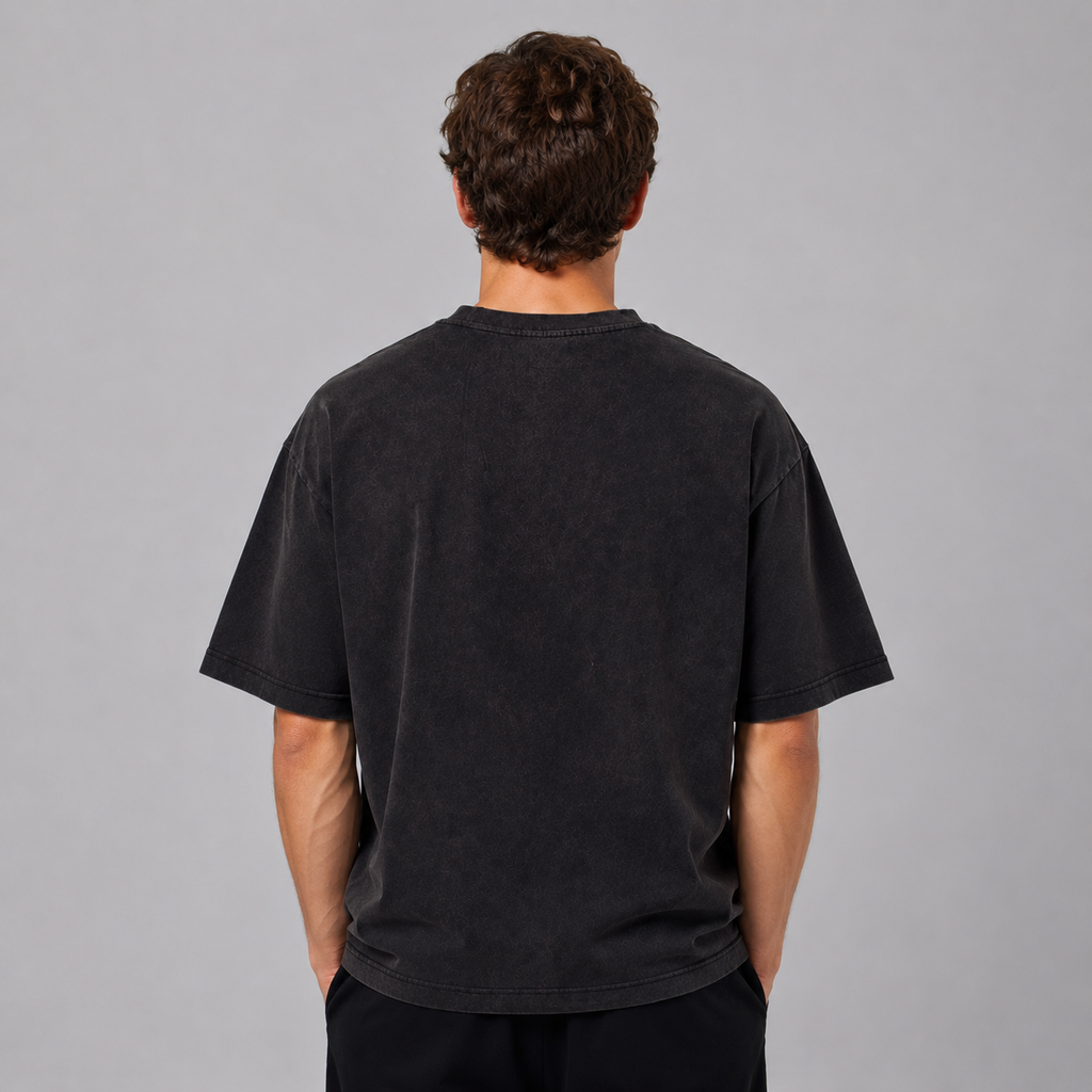Custom Unisex Vintage Washed Black Oversized T-Shirts