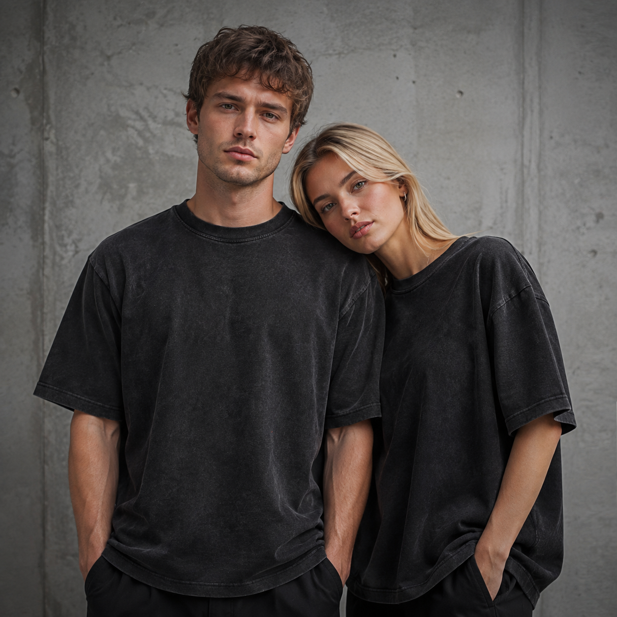 Custom Unisex Vintage Washed Black Oversized T-Shirts