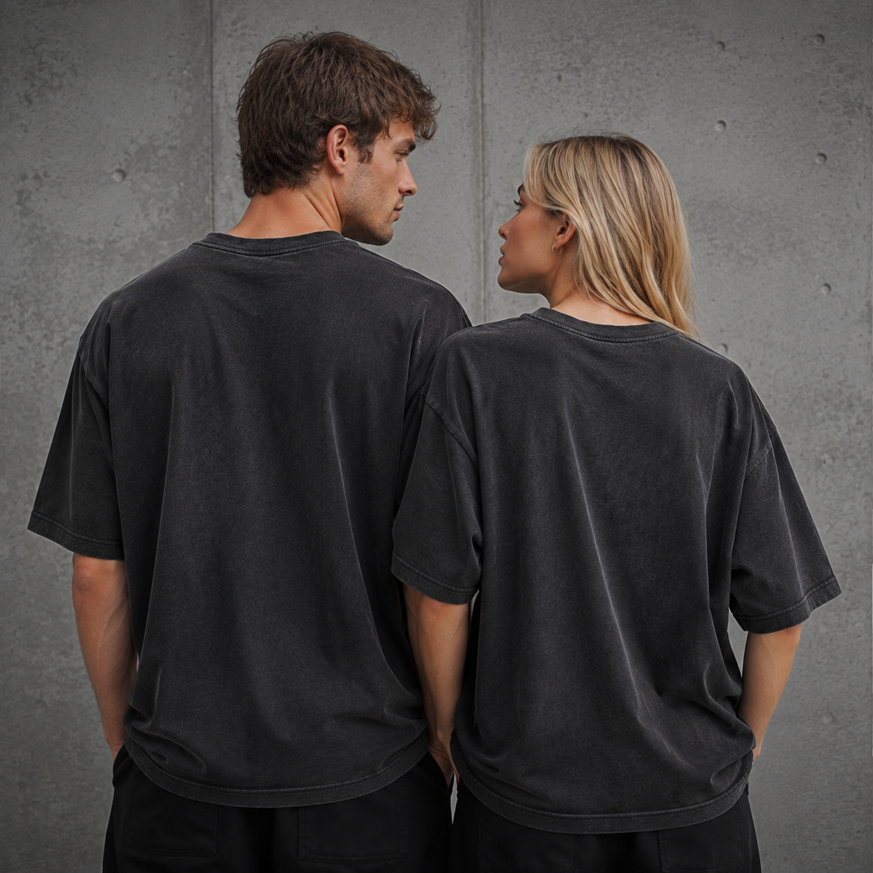 Custom Unisex Vintage Washed Black Oversized T-Shirts