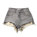 Custom Women's Washed Gray Hot Mini Denim Shorts
