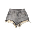 Custom Women's Washed Gray Hot Mini Denim Shorts